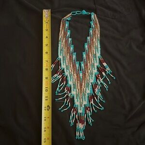 Turquoise and Brown Beaded Necklace
